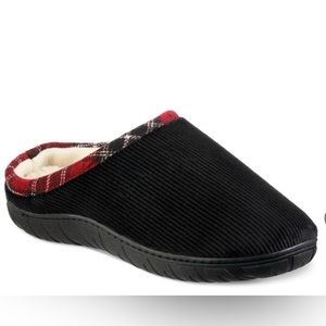 NEW TOTES MENS CORDUROY FAUX FUR LINED SLIDE SLIPPERS TOASTIES SIZE 11-12 XL
